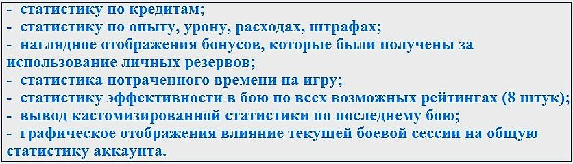 В моду включена статистика игроков на world of tanks без XVM. Описание